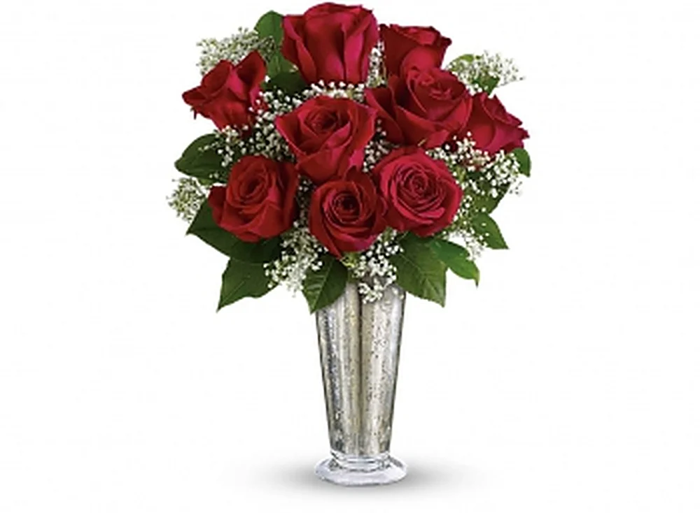 9 Red Roses in a Vase