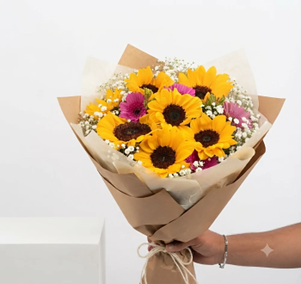 Sunflowers with Gerberas or Roses