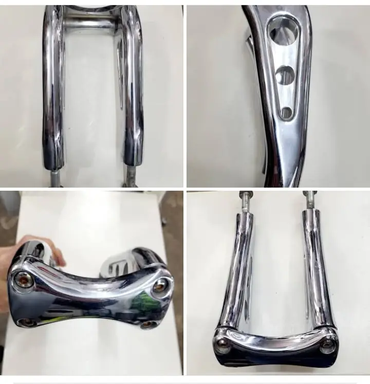 Chrome handlebar riser with top clamp