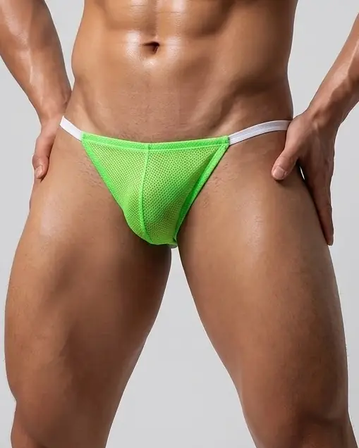 Neon green mesh Thong